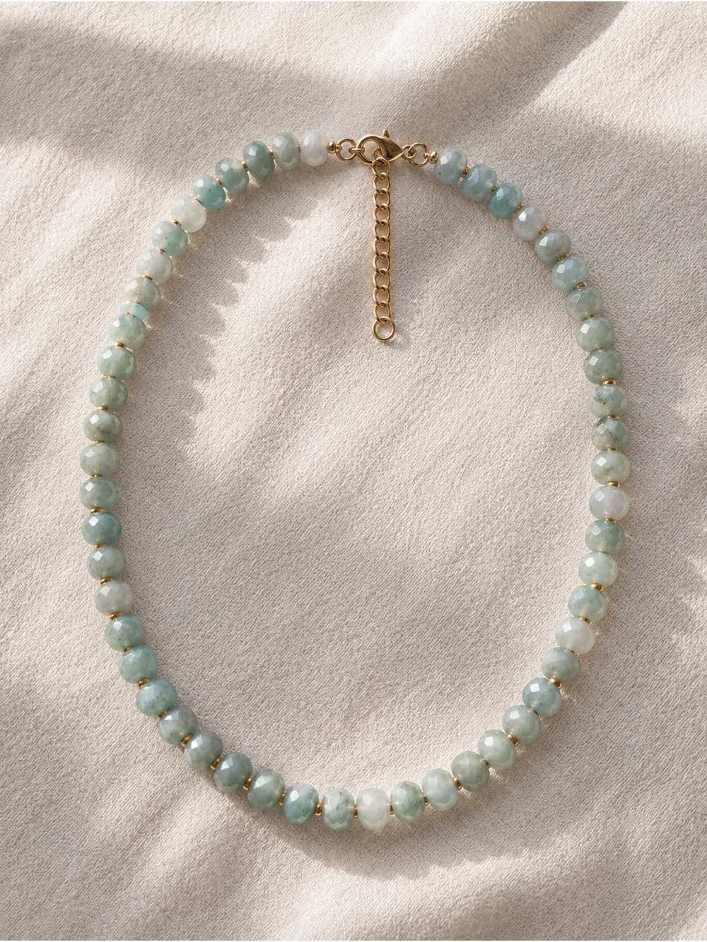 Aqua Dyed Quartz Beaded Necklace